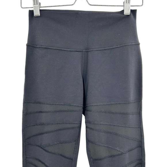 Lululemon High Times Crop *Tech Mesh Black Leggings Size 6 - Picture 3 of 8